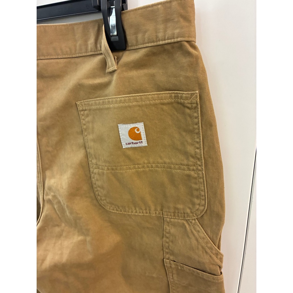 Carhartt Mens Relaxed Fit Canvas Carpenter Work Shorts Tan Duck 100245-253 36 - Picture 2 of 9